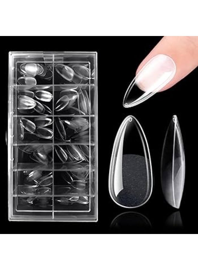 Acrylic French False nail Tips (Transparent) 500 PCS flase nails for women and girl - Image 2